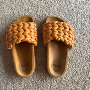 Chloe yellow Braided Slides